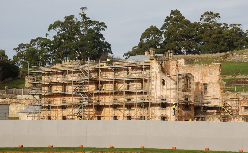 photograph of the conservation of the penitentiary project at Port Arthur Historic Site